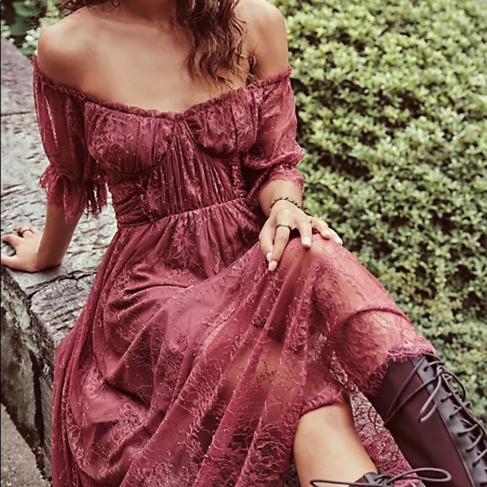 Free People Dear Jane lace midi dress